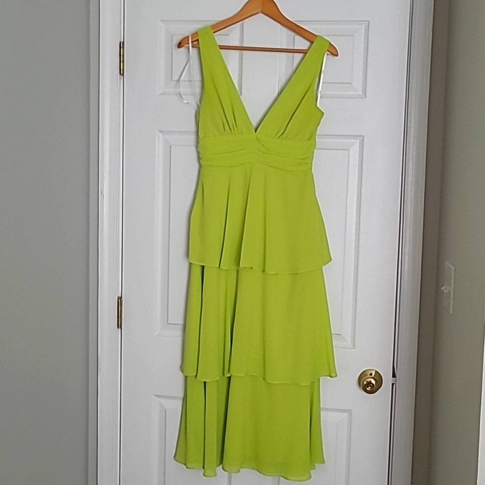 Lulus Tiered Dress Lime Size S
